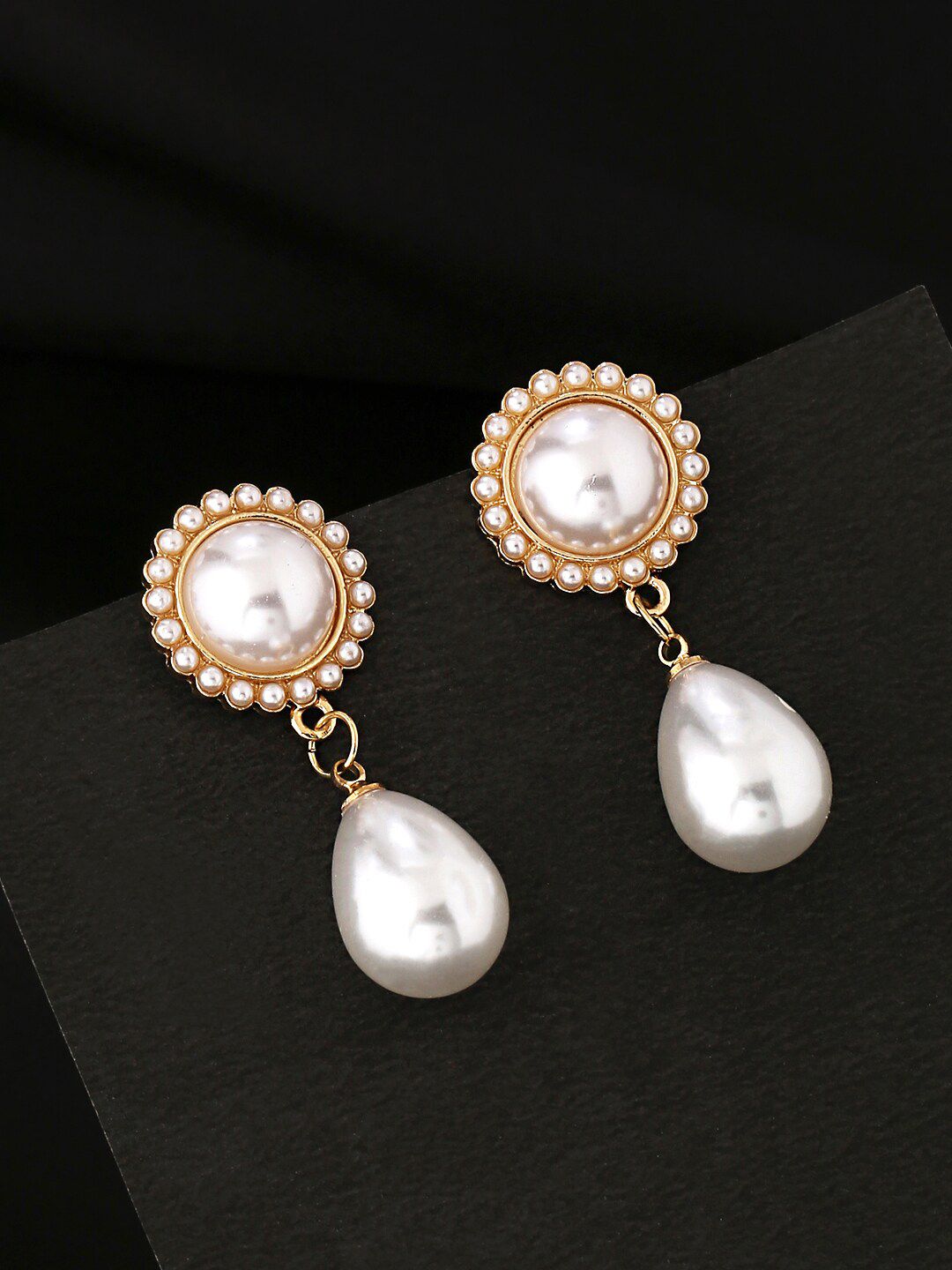 Unwind by Yellow Chimes White Contemporary Drop Earrings Price in India