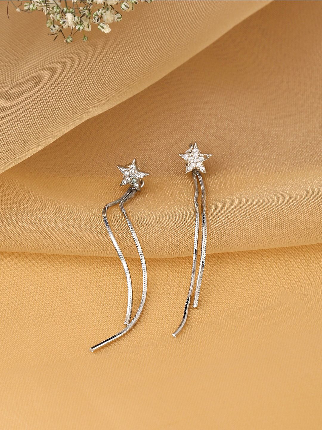 Unwind by Yellow Chimes White Contemporary Drop Earrings Price in India