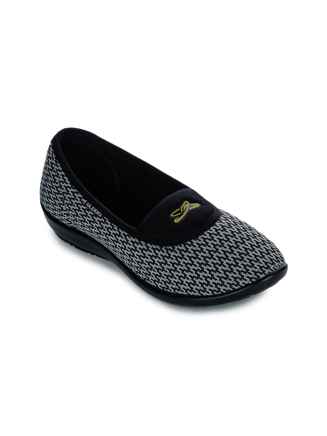 Liberty Women Black Woven Design Slip-On Sneakers Price in India