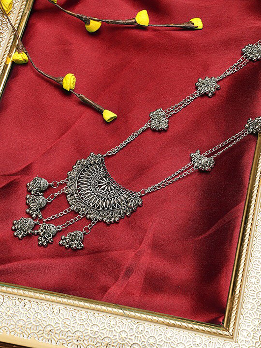 KACY Silver-Plated Tasselled Necklace Price in India
