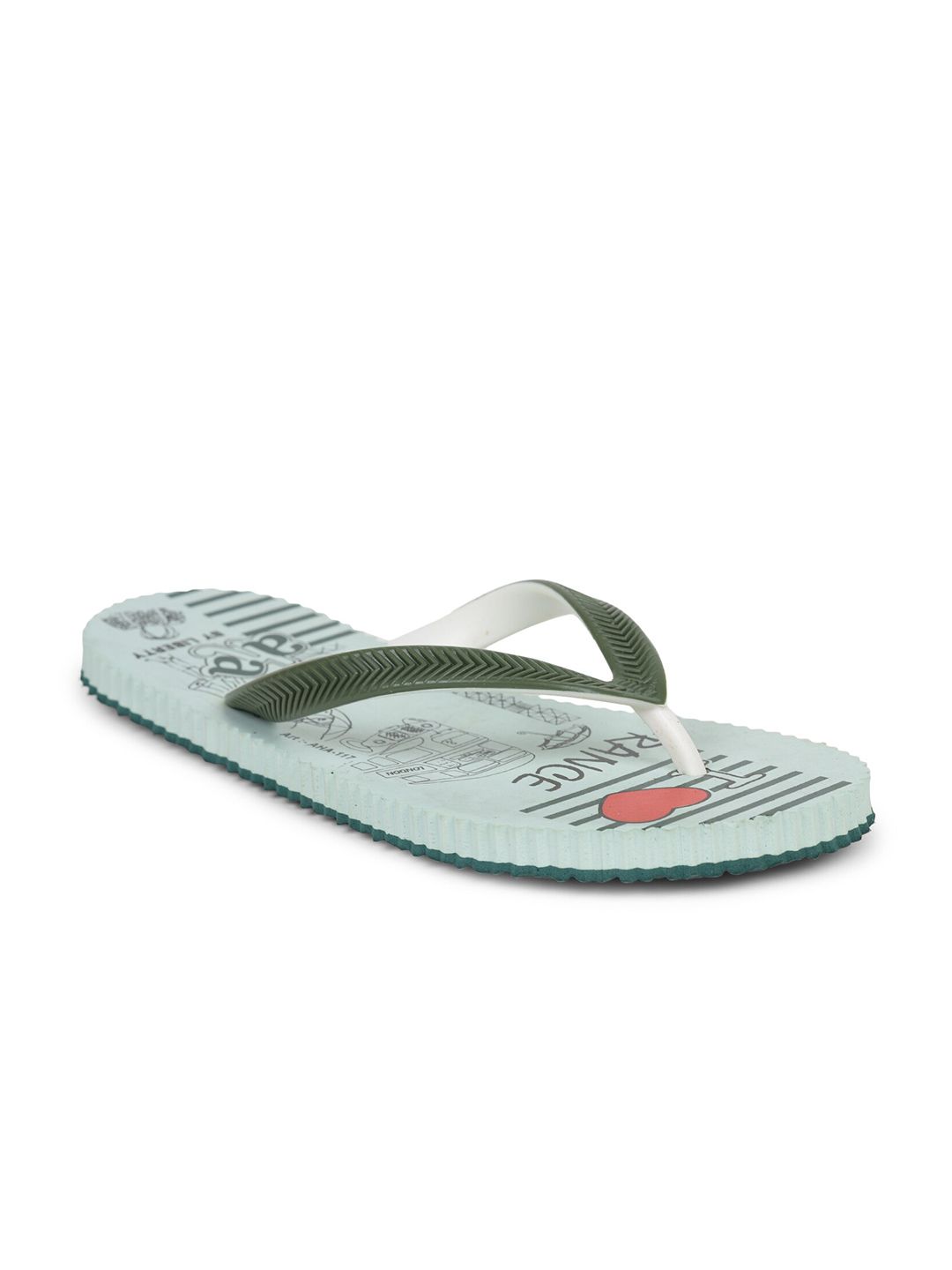 Liberty Women Green & Black Printed Thong Flip-Flops Price in India