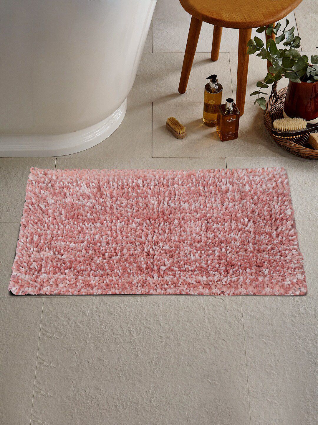 KLOTTHE Pink Solid 2000 GSM Bath Rugs Price in India