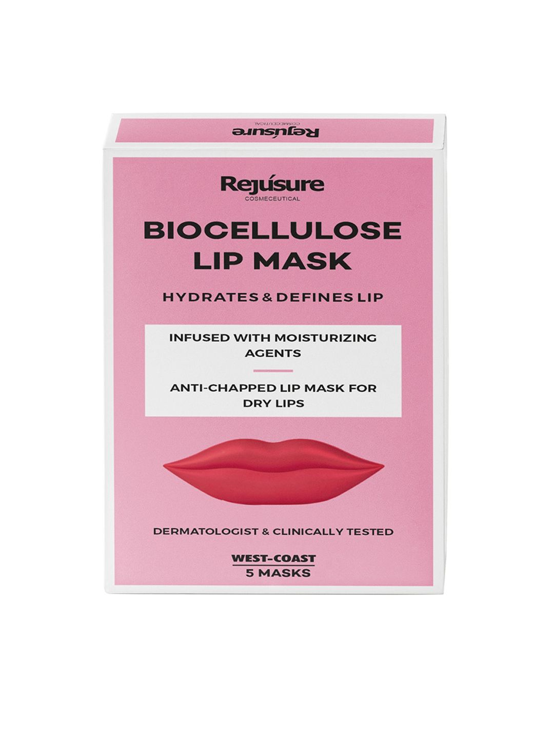 REJUSURE Biocellulose Anti-Chapped Lip Mask To Hydrate & Define Dry Lips - 5 Masks Price in India