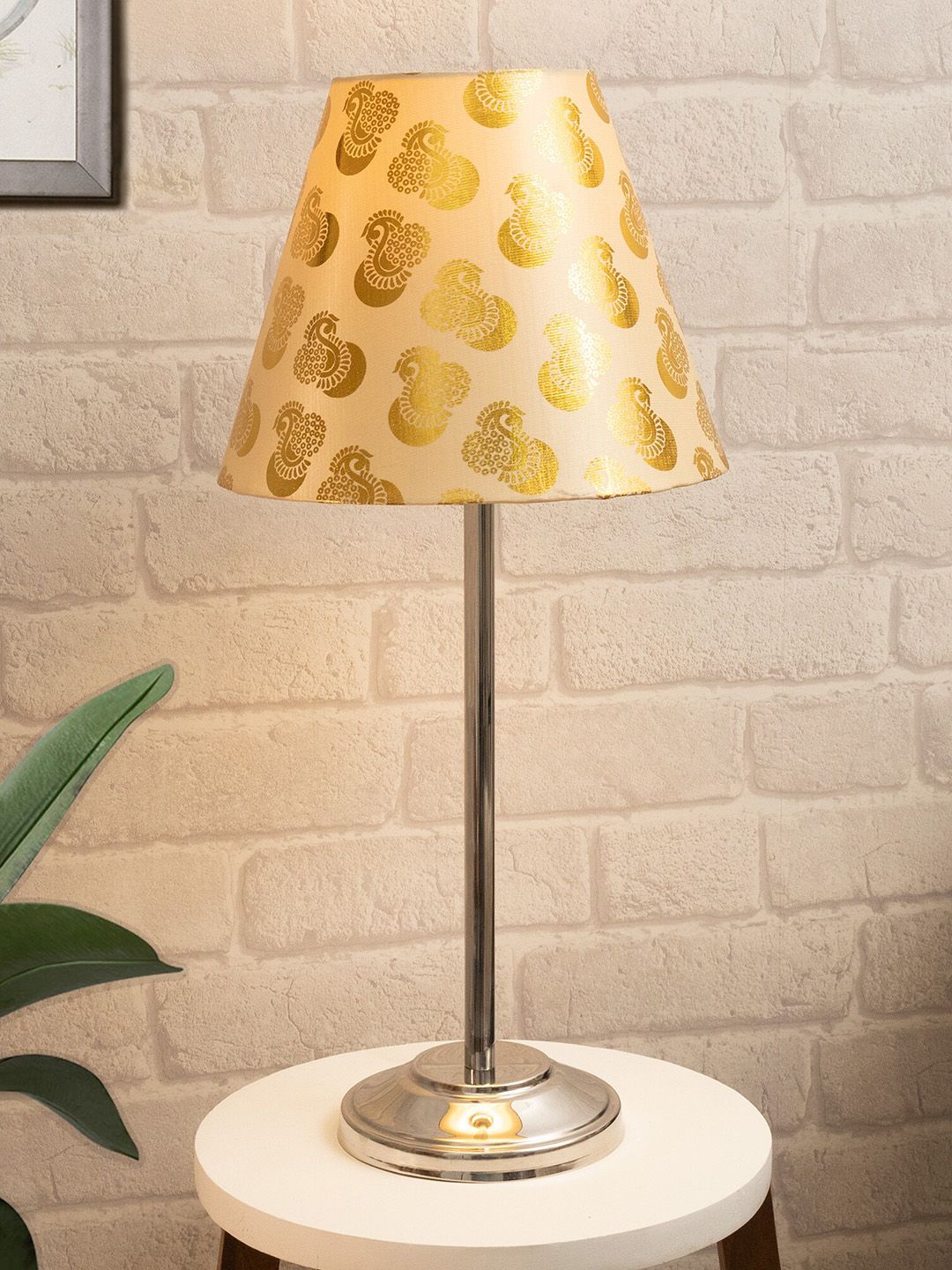 Homesake Gold Solid Bedside Standard Table Lamp with Shade Price in India