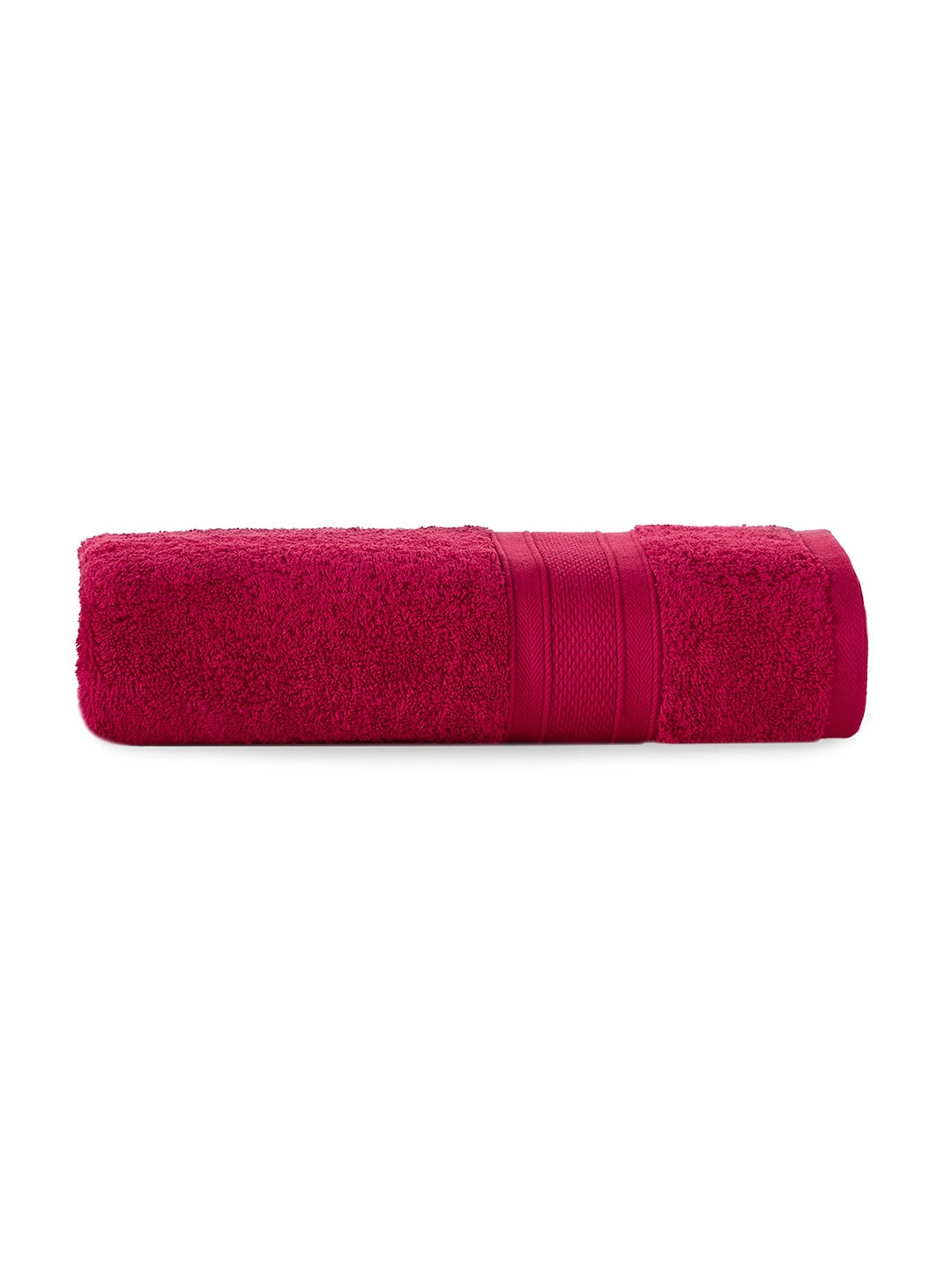 Trident Red Solid Pure Cotton 500 GSM Bath Towel Price in India