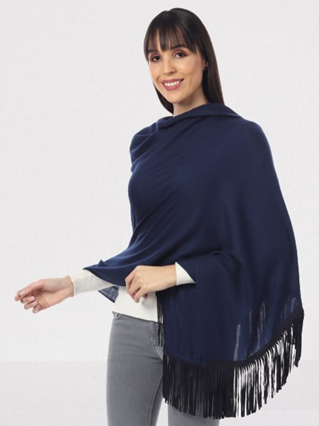 MUFFLY Women Blue Wool Stole Price in India