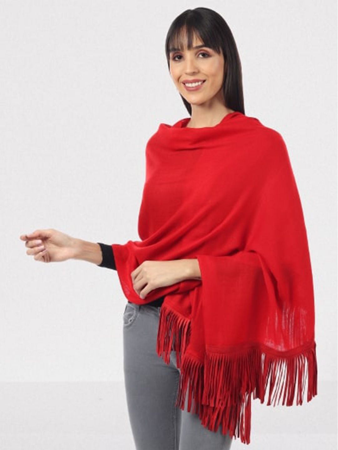 MUFFLY Women Red Wool Stole Price in India