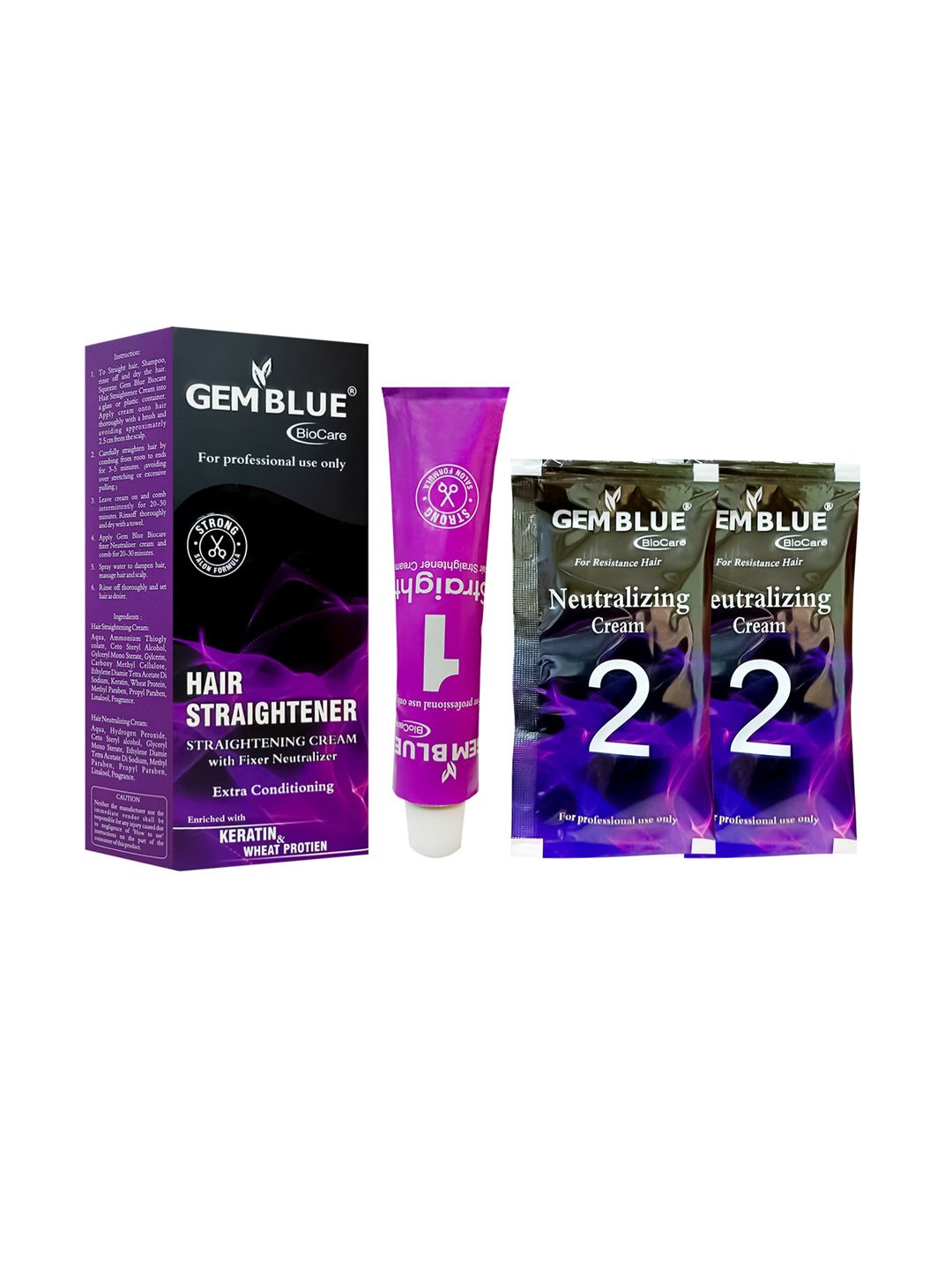GEMBLUE BioCare Extra Conditioning Hair Straightener Cream With Fixer Neutralizer - 60 g Price in India