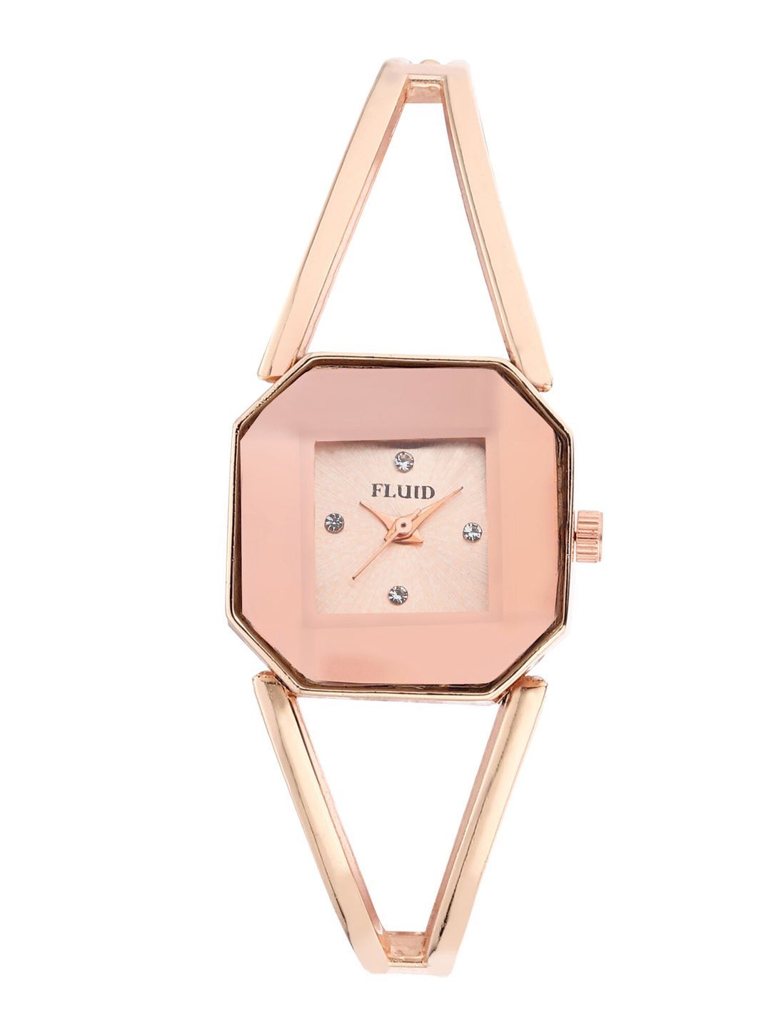 FLUID Women Rose Gold-Toned Dial & Rose Gold Toned Bracelet Style Straps Analogue Watch FL-009-RG01 Price in India