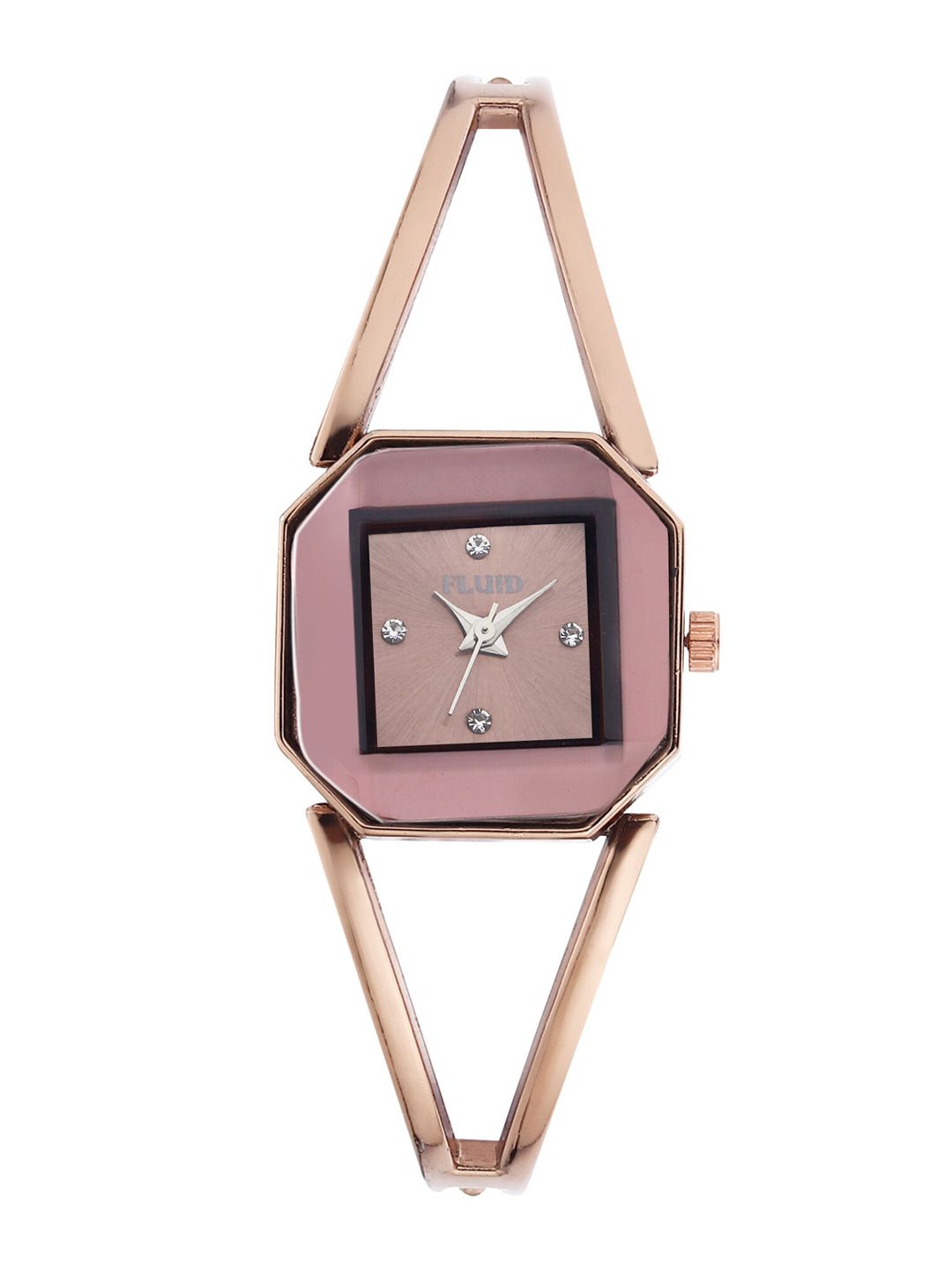 FLUID Women Copper-Toned Dial & Gunmetal Toned Straps Analogue Watch FL-009-CP01 Price in India