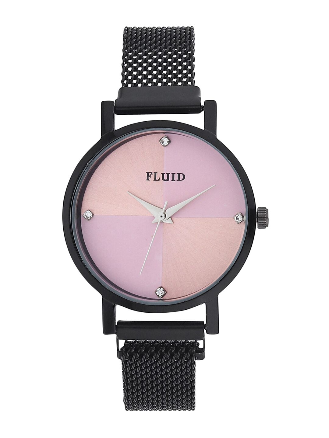 FLUID Women Pink Dial & Black Straps Analogue Watch FL-Mag-BK-07 Price in India