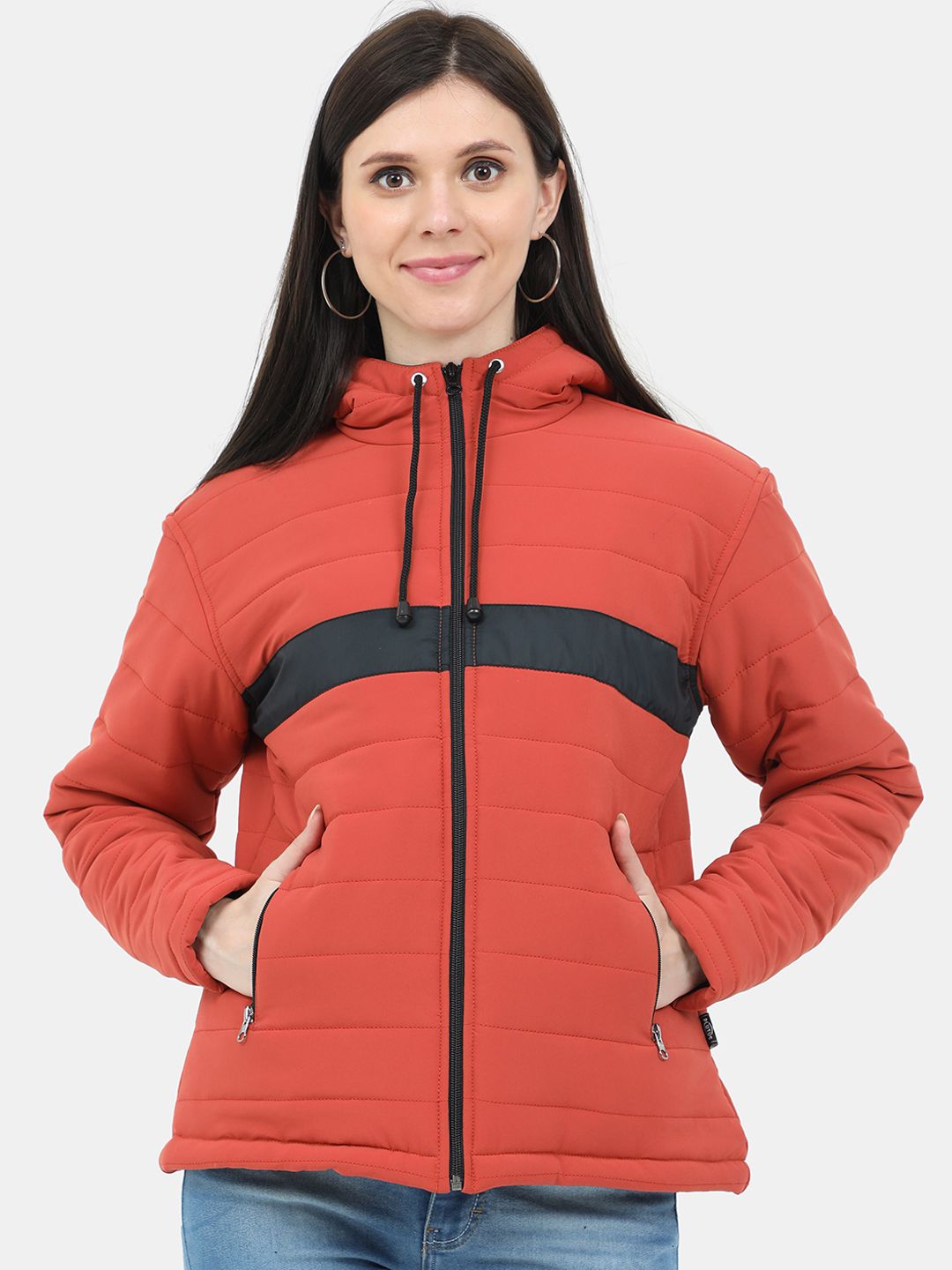 Plutus Women Multicoloured Colourblocked Outdoor Puffer Jacket Price in India