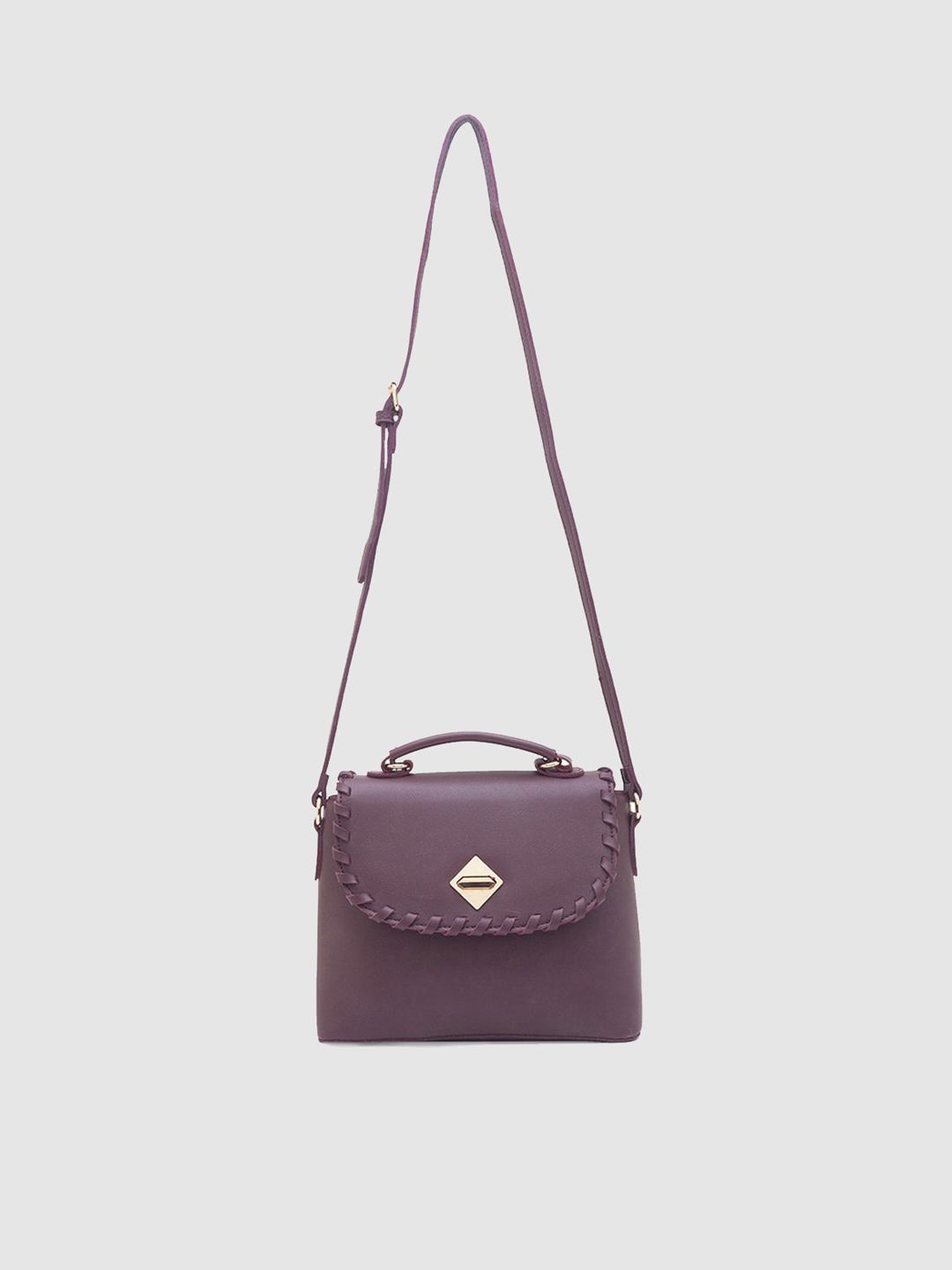 Globus Maroon PU Structured Sling Bag Price in India