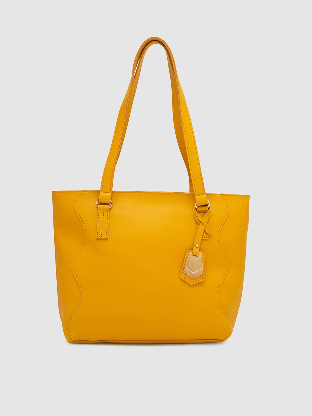 Globus Yellow PU Structured Shoulder Bag with Quilted Price in India