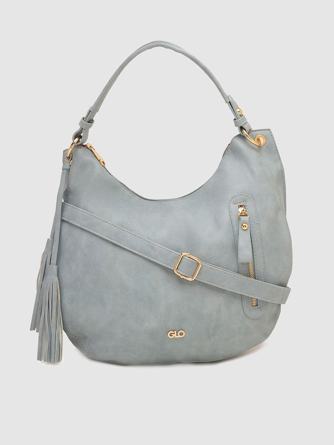 Globus Blue PU Structured Hobo Bag with Tasselled Price in India