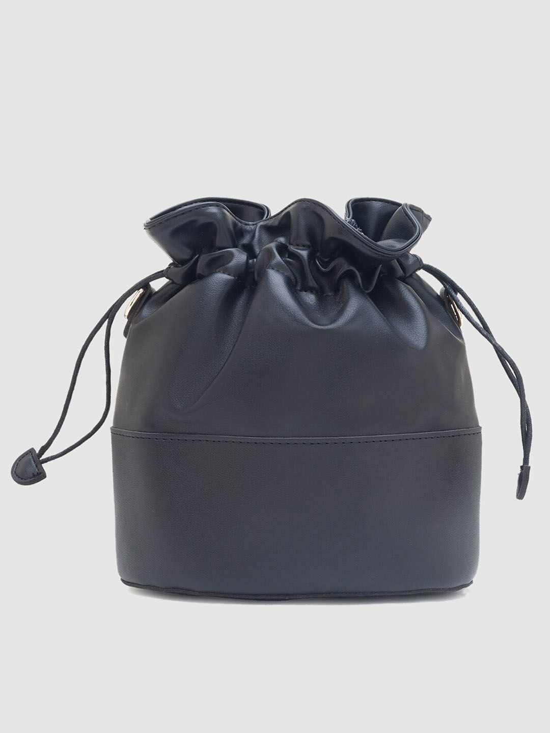 Globus Black PU Bucket Shoulder Bag Price in India