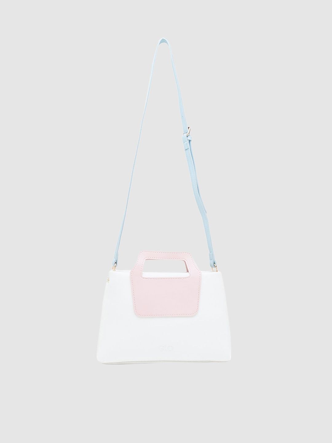 Globus White PU Structured Handheld Bag with Applique Price in India