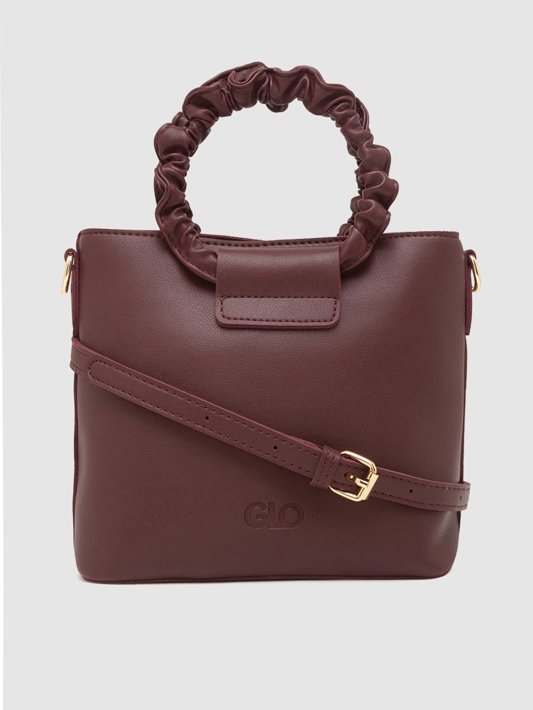 Globus Maroon PU Structured Handheld Bag with Tasselled Price in India