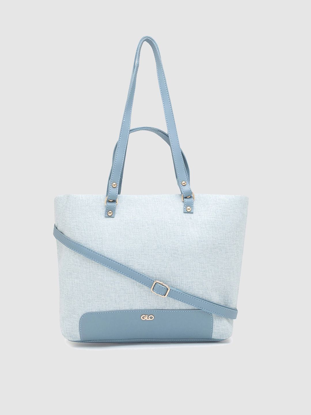 Globus Grey Colourblocked PU Oversized Structured Tote Bag Price in India