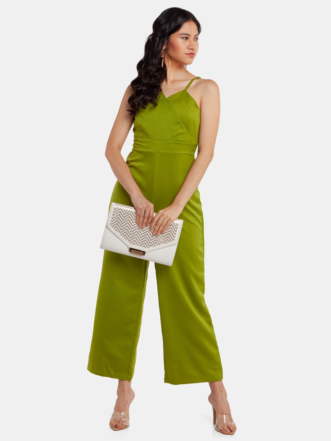 Zink London Women Green Solid Jumpsuit Price in India