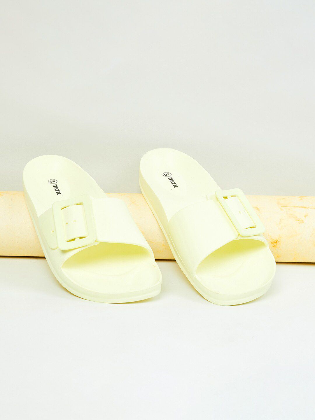 max Women Yellow Sliders Price in India