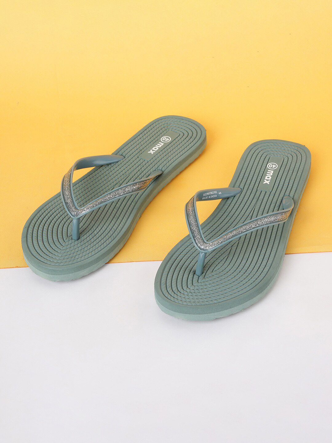 max Women Green Thong Flip-Flops Price in India