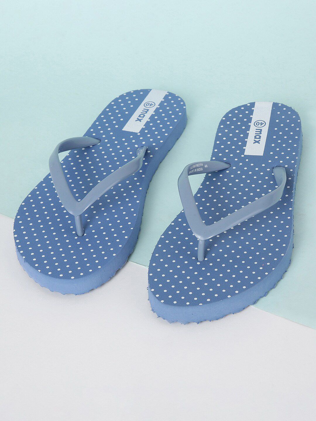 max Women Blue & White Room Slippers Price in India