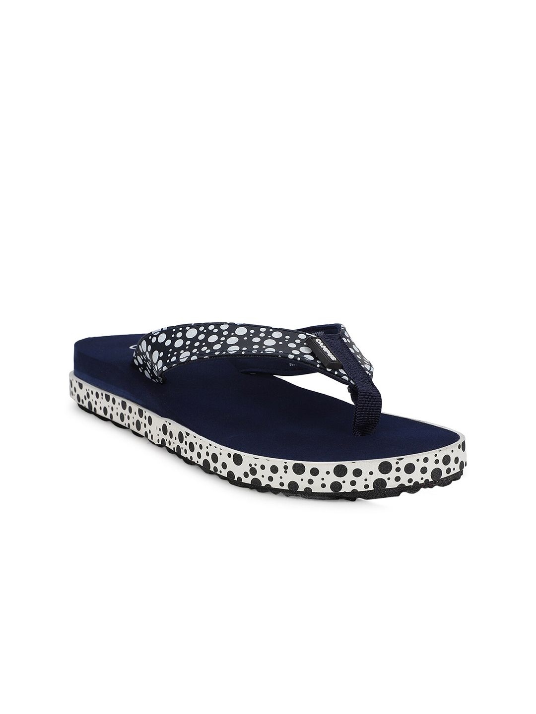 Campus Women Navy Blue & White Printed Thong Flip-Flops Price in India