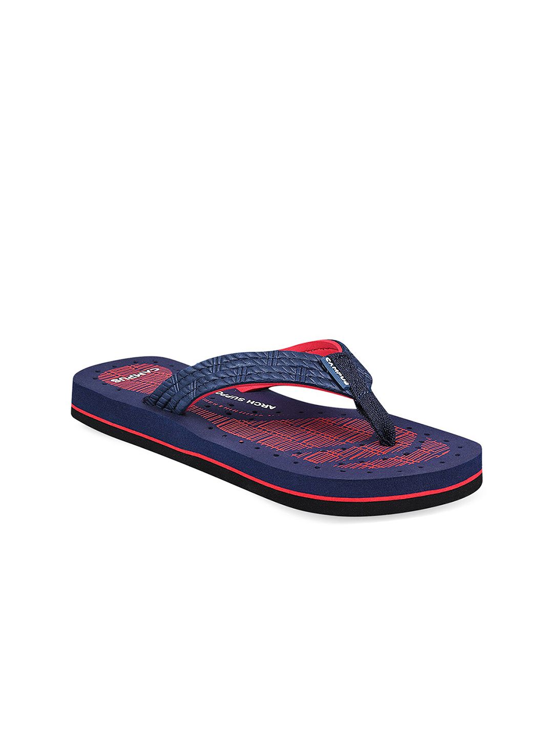 Campus Women Navy Blue & Red Printed Thong Flip-Flops Price in India