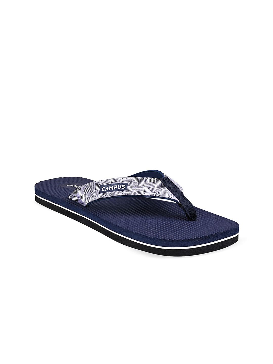 Campus Women Navy Blue & Grey Thong Flip-Flops Price in India