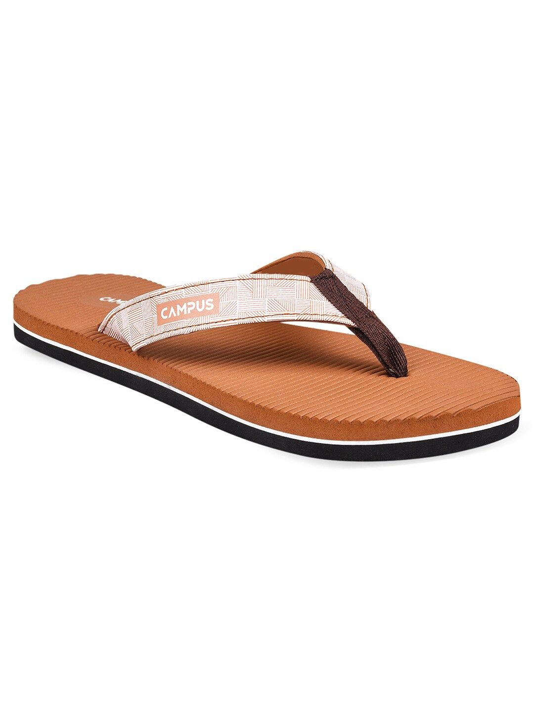 Campus Women Tan & White Thong Flip-Flops Price in India