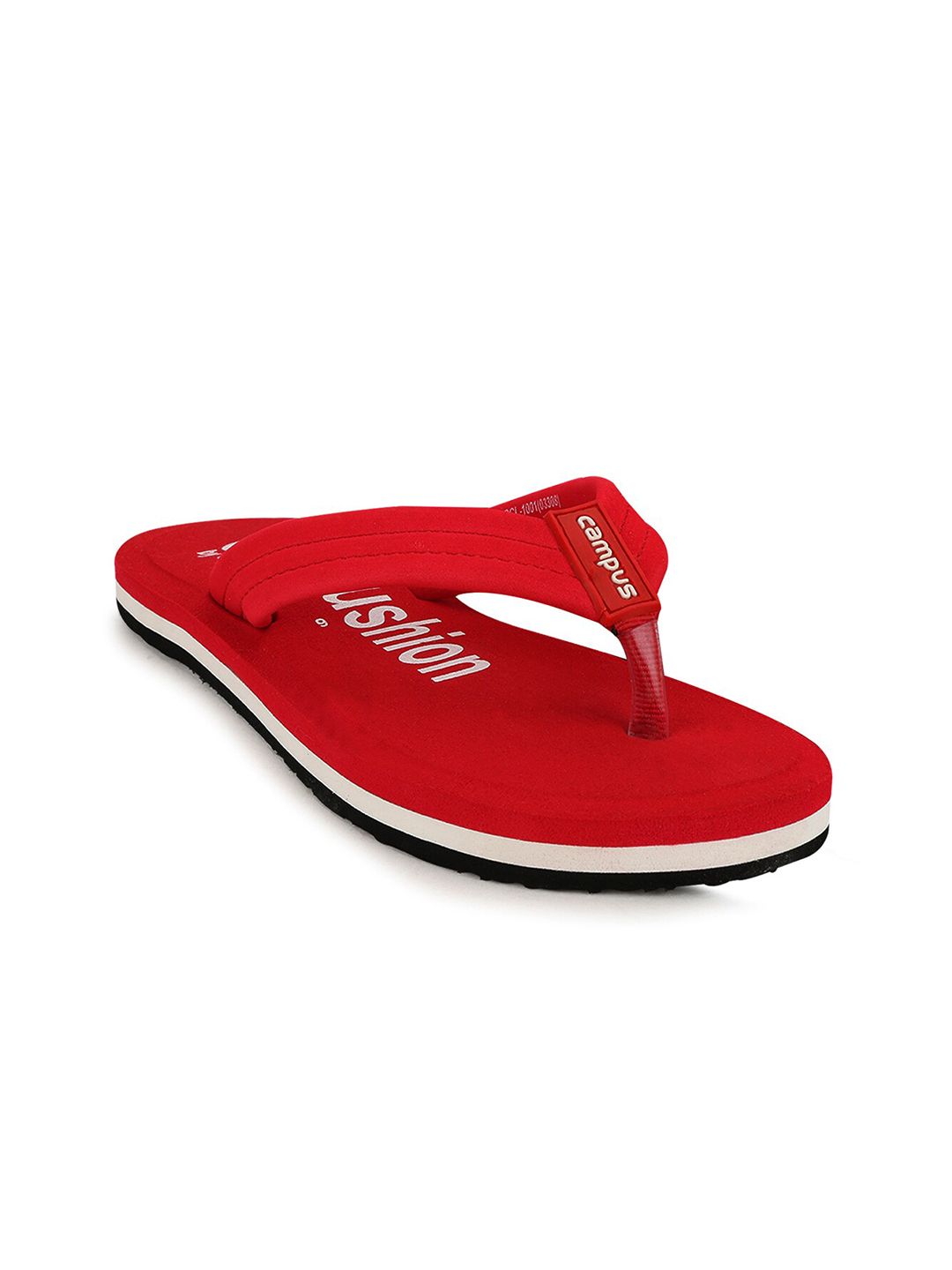 Campus Women Red & White Printed Thong Flip-Flops Price in India