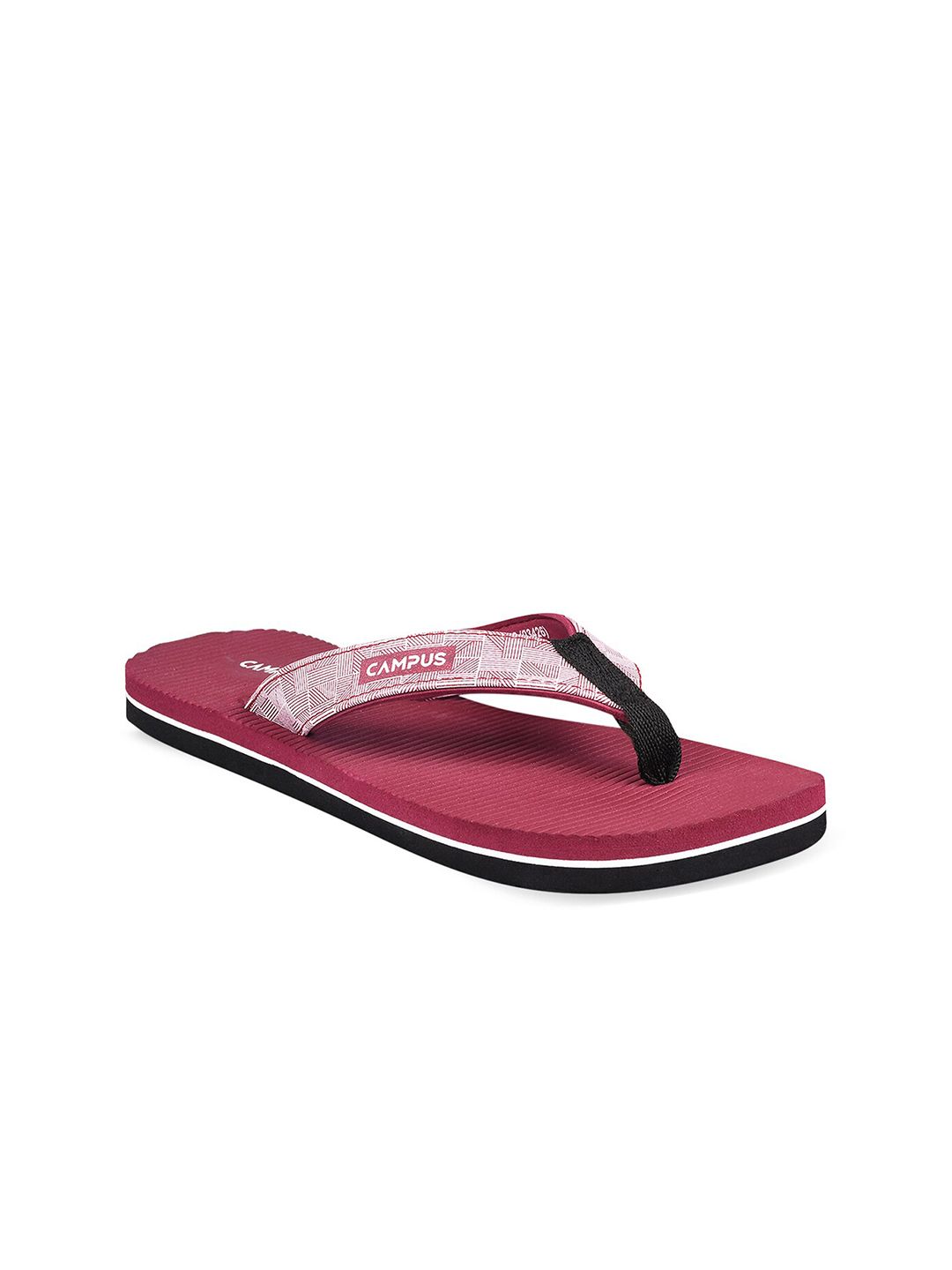 Campus Women Red & White Printed Thong Flip-Flops Price in India