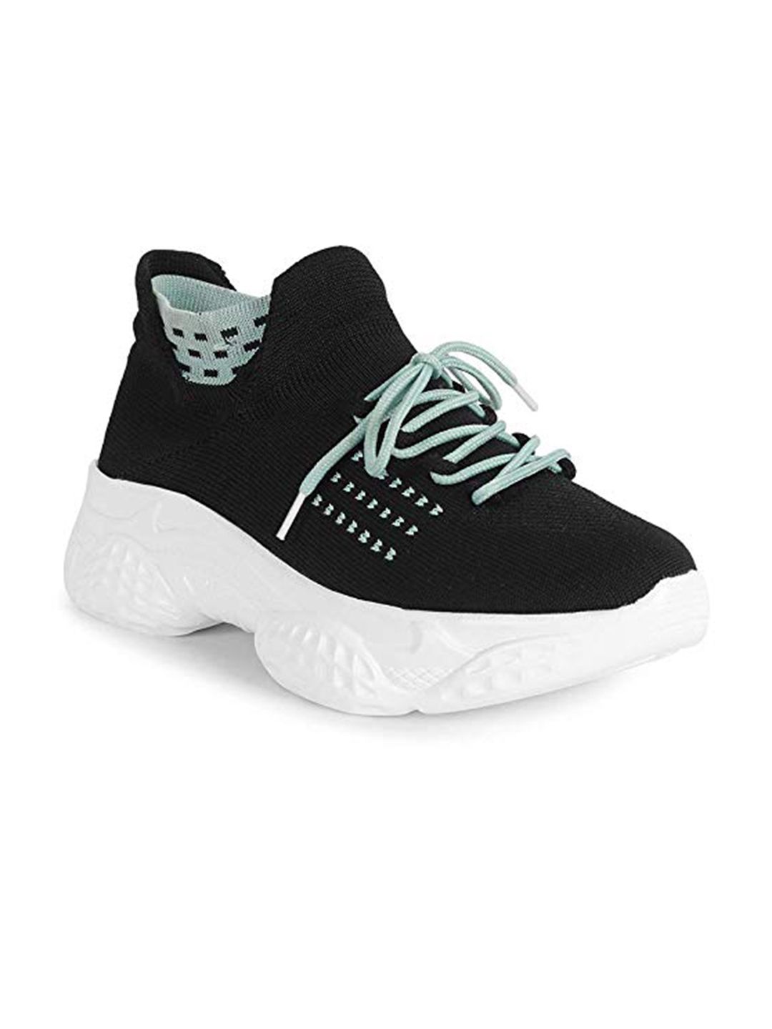 Prasking Women Black Mesh Walking Shoes Price in India