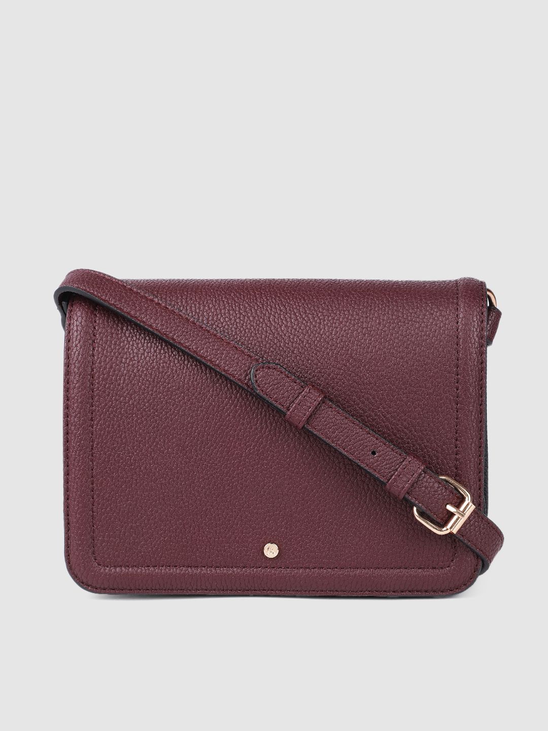 Accessorize Women Burgundy PU Structured Sling Bag Price in India