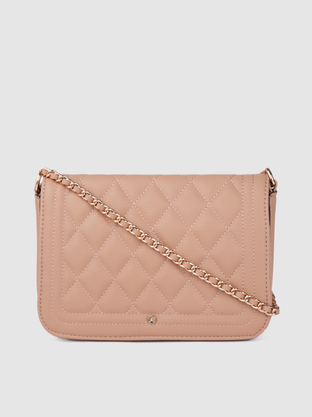 Accessorize Women Dusty Pink PU Structured Quilted Sling Bag Price in India