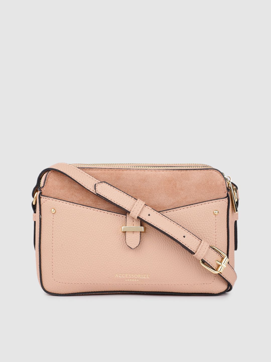 Accessorize Women Dusty Pink PU Structured Sling Bag Price in India