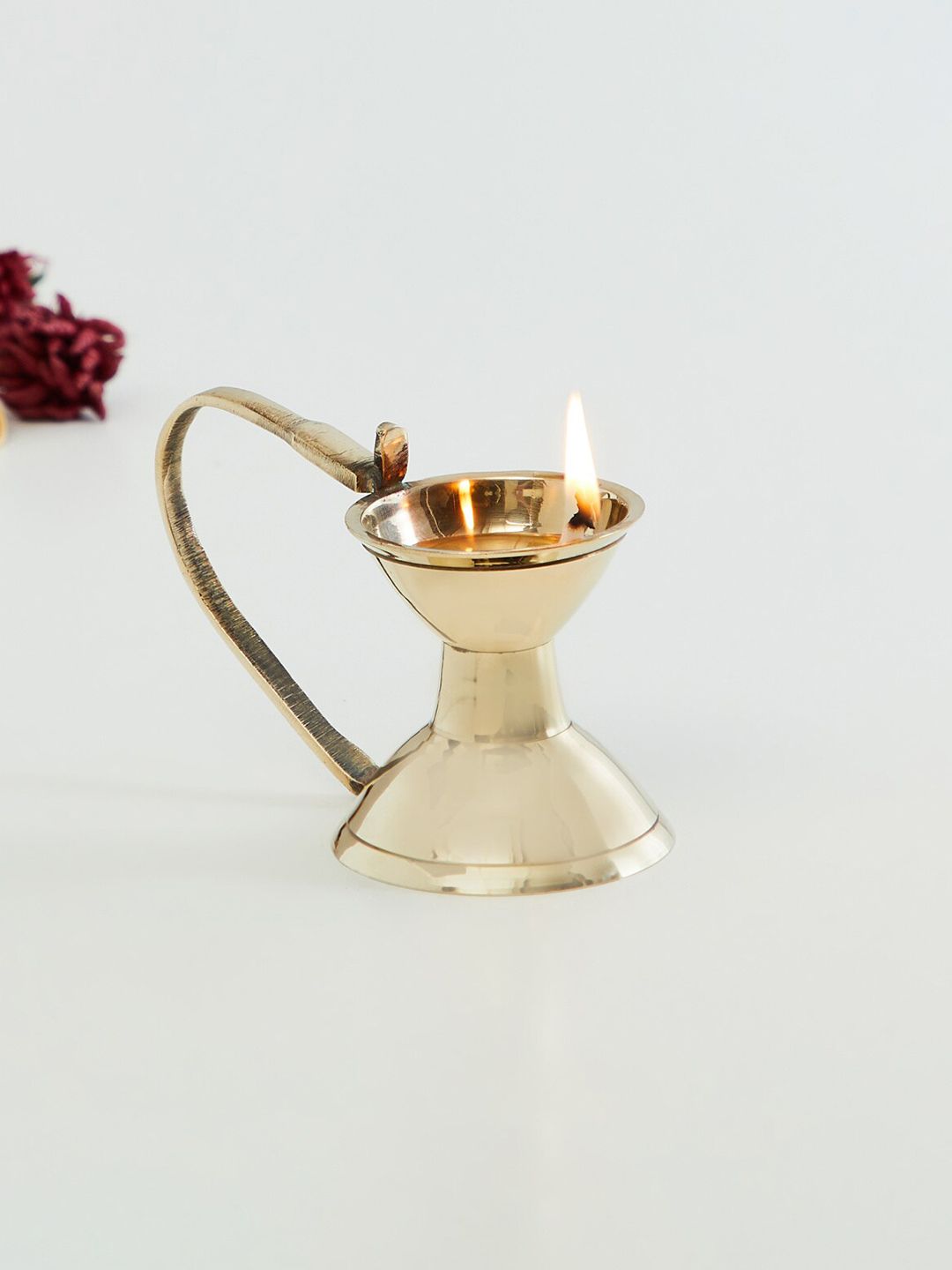 Home Centre Gold-Toned Metal Diya With Handle Price in India