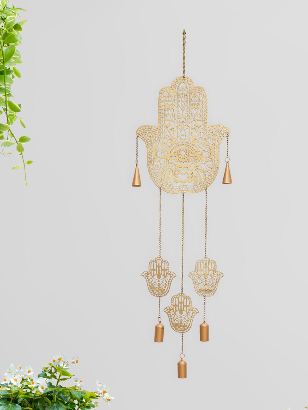 Home Centre Gold-Toned Hand Iron Wind Chime Price in India