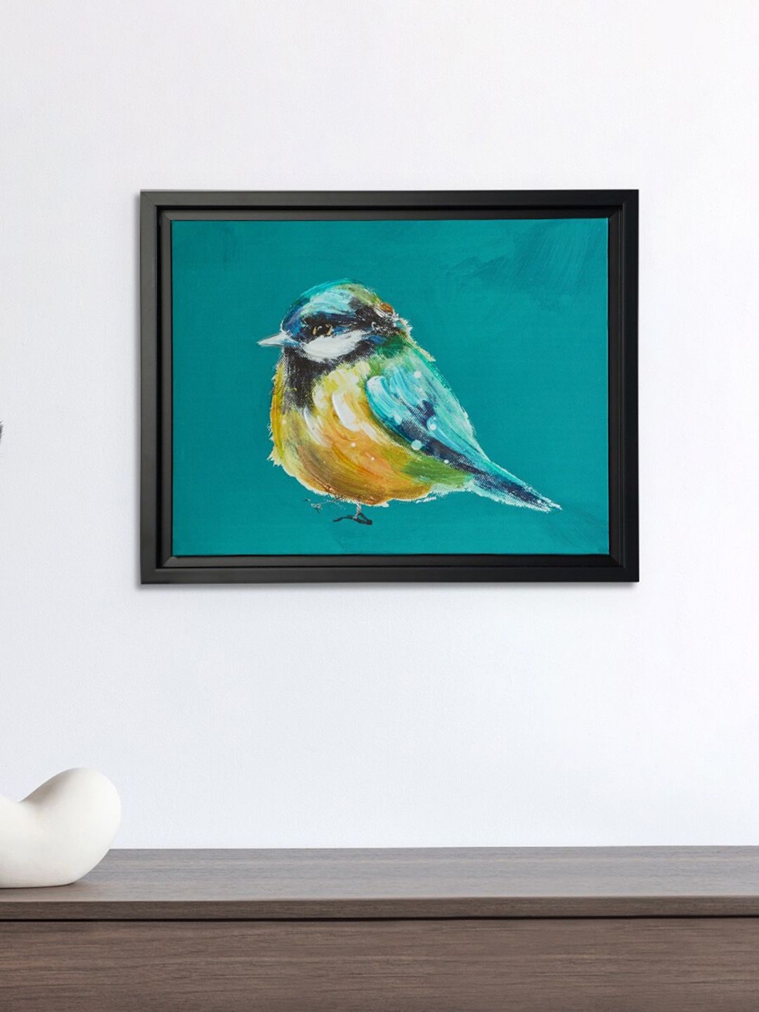 Home Centre Turquoise Blue Bird Wooden Wall Art With Frame Price in India