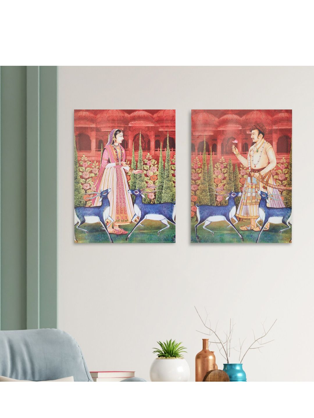 Home Centre Set Of 2 Multicoloured Printed Canvas Photo Frame Price in India