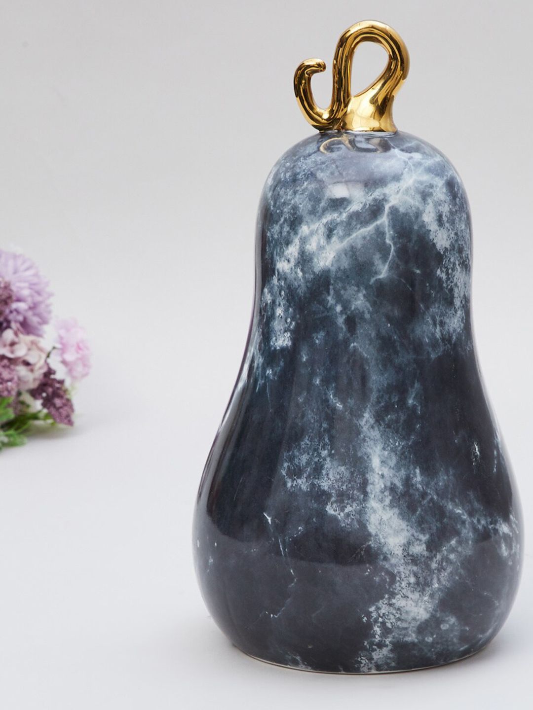 Home Centre Black Pear-Shaped Ceramic Showpiece Price in India