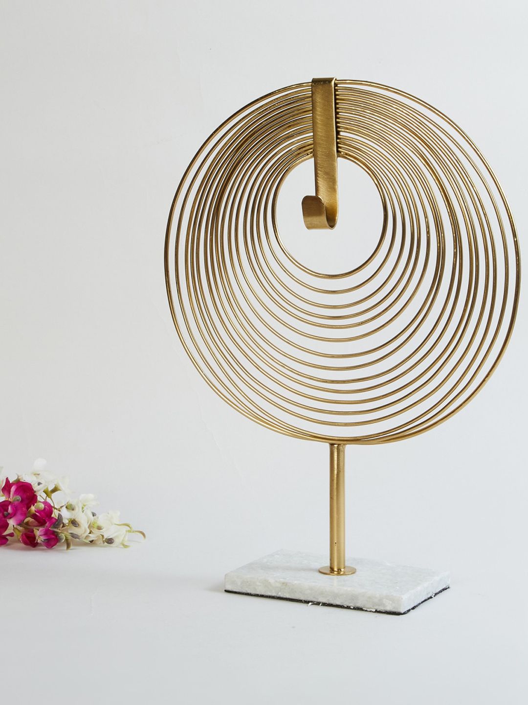 Home Centre Gold Toned Spiral Circle Table Accent Metal Decor Price in India