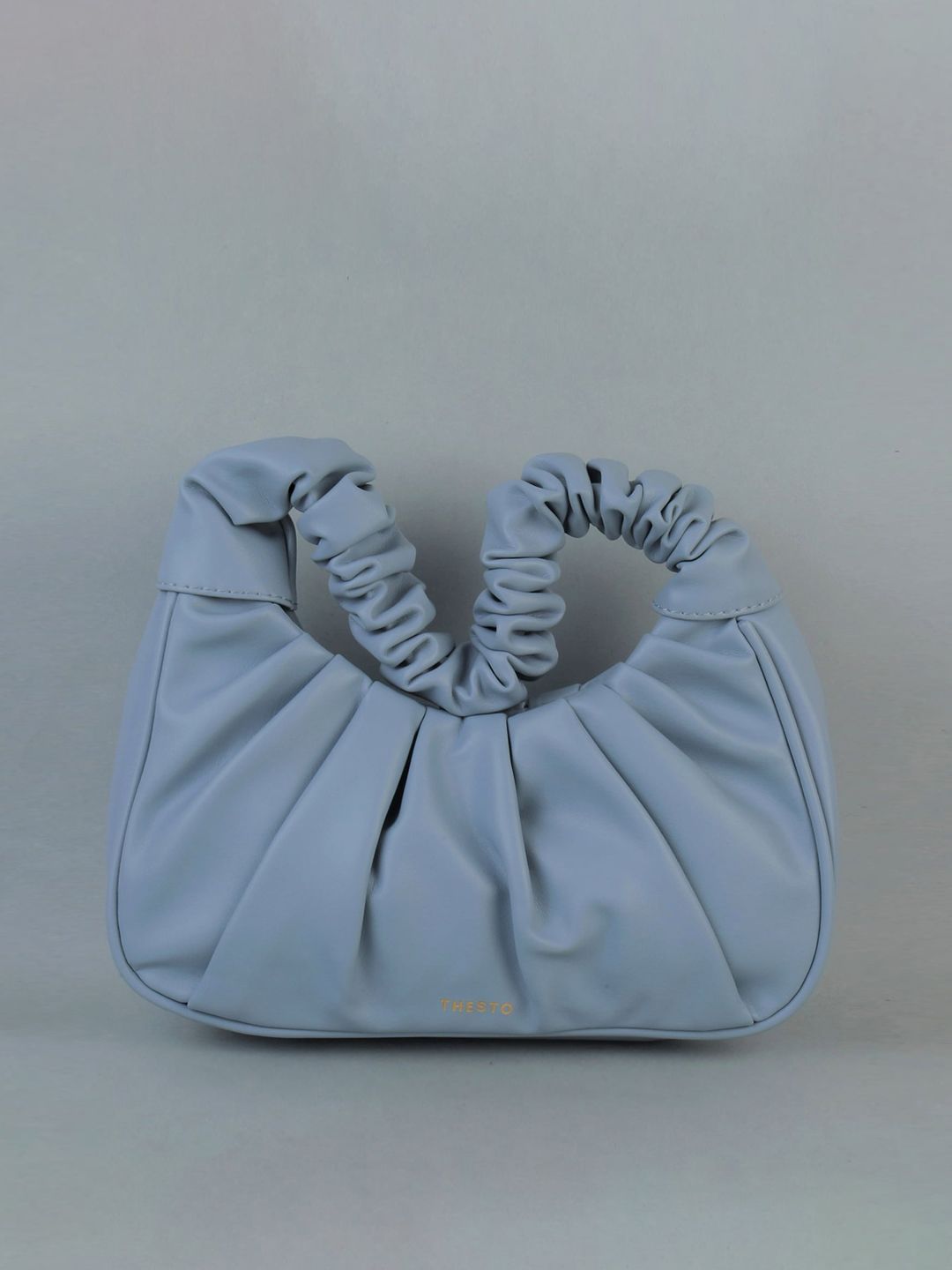 THESTO Blue PU Bucket Hobo Bag with Cut Work Price in India