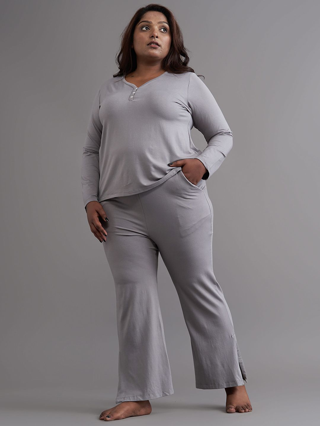 SPIRIT ANIMAL Women Grey Solid Lounge Pants Price in India