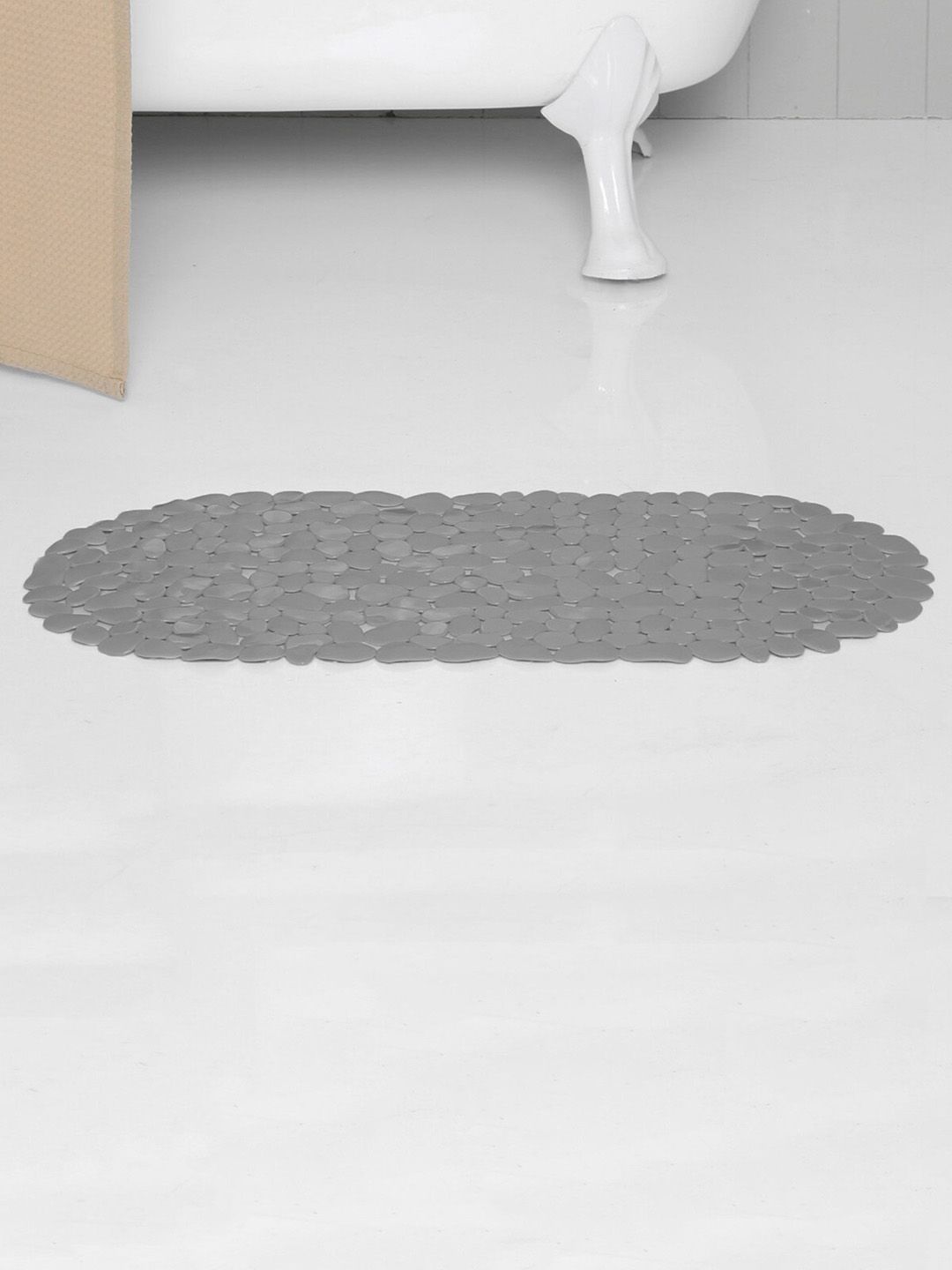Home Centre Grey Abstract Printed Shower Mat Price in India
