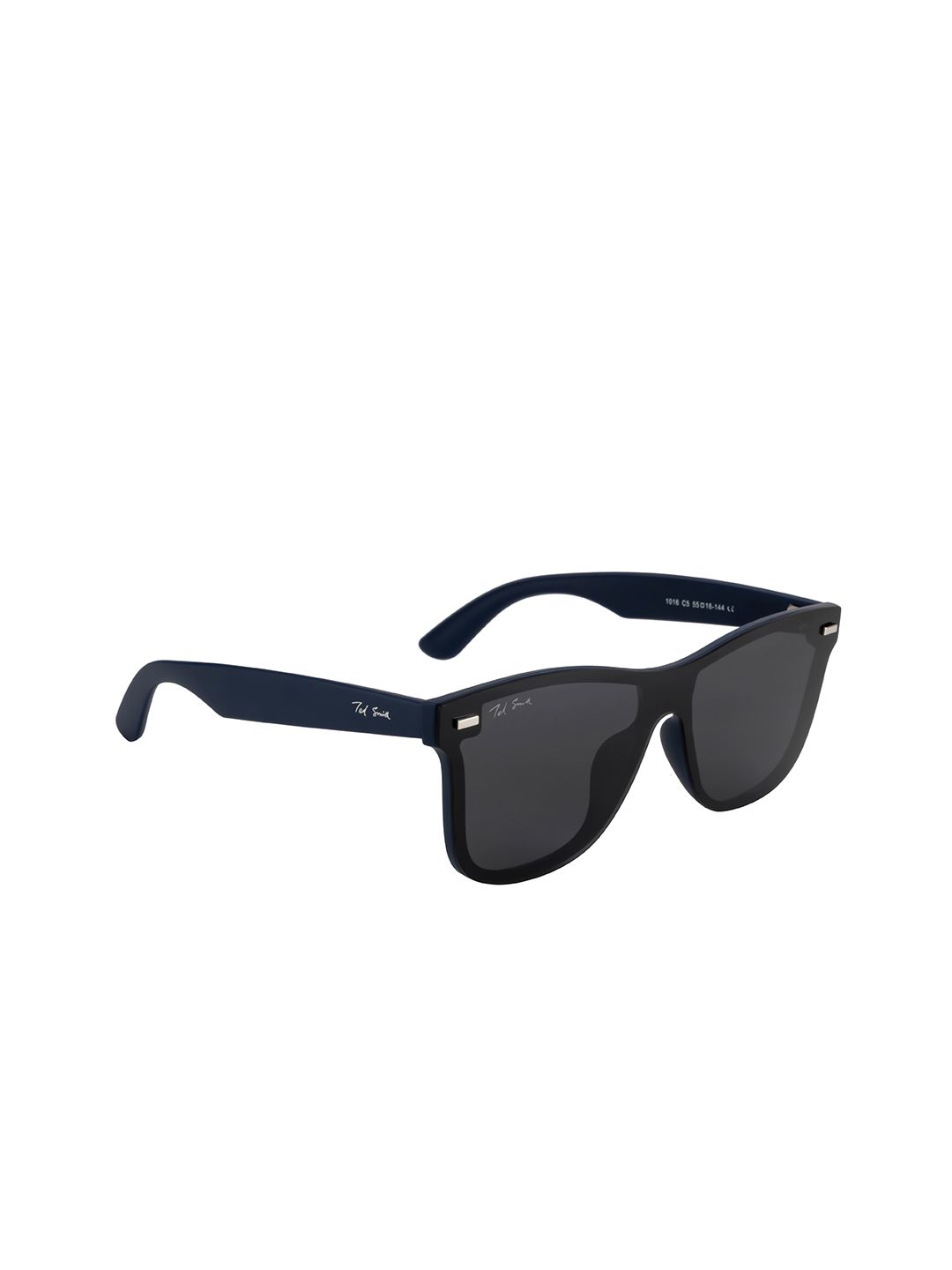 Ted Smith Unisex Grey Lens & Blue Wayfarer Sunglasses with Polarised and UV Protected Lens Price in India