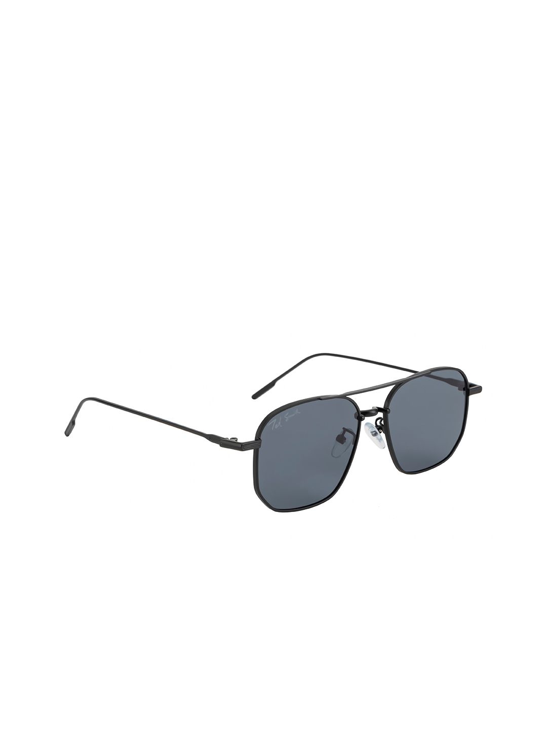 Ted Smith Unisex Black Lens & Black Aviator Sunglasses with UV Protected Lens Price in India