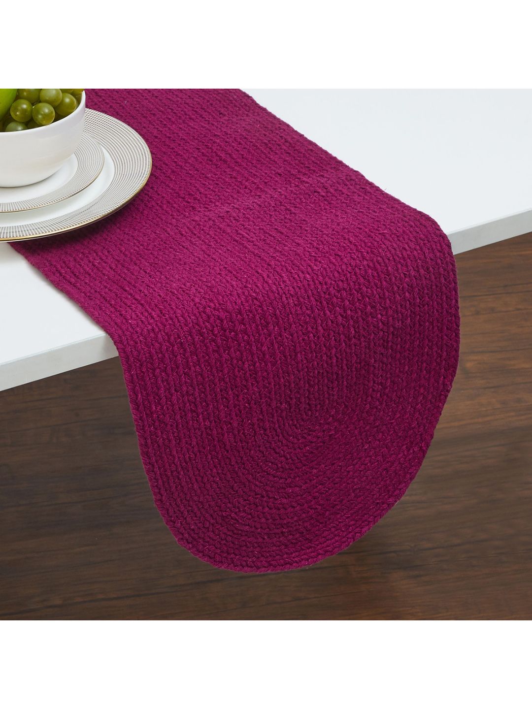 Home Centre Purple Solid Pure Cotton Table Runner Price in India