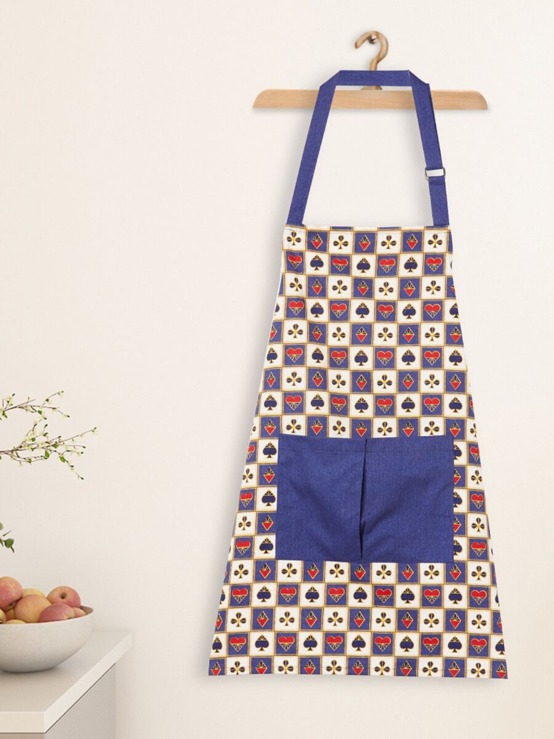 Home Centre Red & Blue Printed Apron With Pockets Price in India